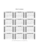 2024 Calendar on one page (vertical shaded weekends)