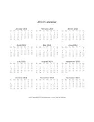 2024 Calendar on one page (vertical holidays in red)