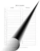 2024 Calendar Vertical List calendar