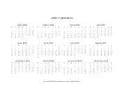 2024 Calendario en Una Pagina Horizontal