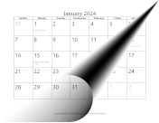 2024 Calendar with dates of adjacent months in gray