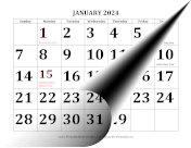 2024 Calendar with Large Print