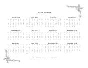 2024 One Page Calendar With Flowers