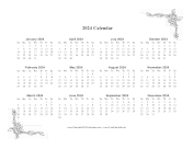 2024 One Page Calendar With Flowers