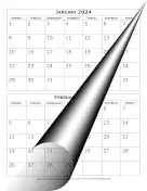 2024 Calendar Two Months per Page Monday Start calendar